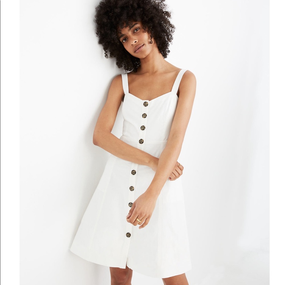 MADEWELL White button- front tank dress